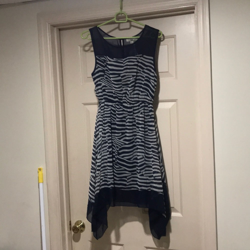 Navy and cream dress